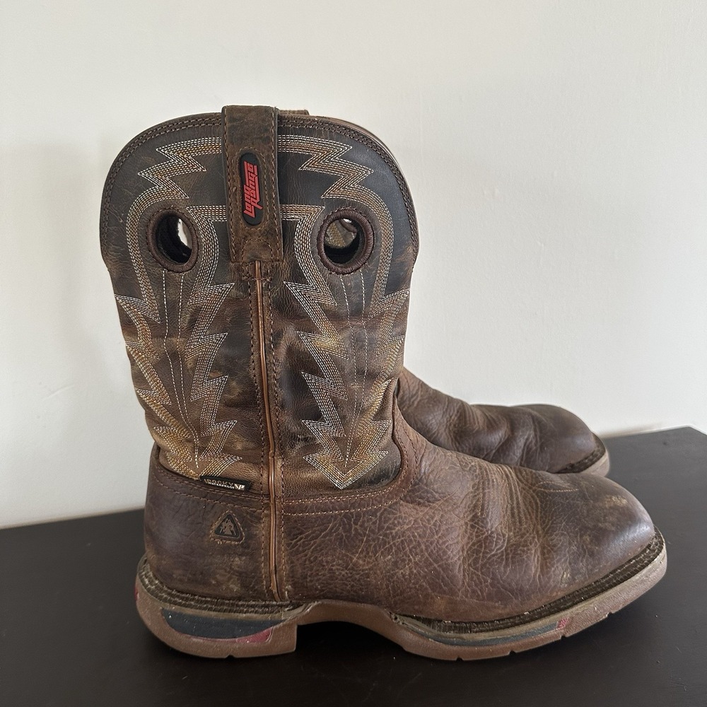 Men's Rocky Long Range Waterproof Western Cowboy Boots Square Toe 12W Brown